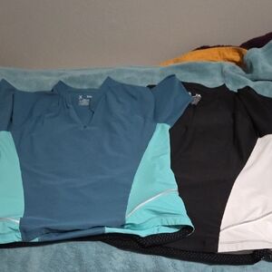 Teal and Black Athletic Tops